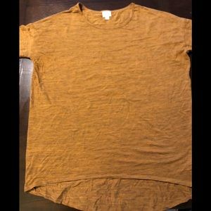 LuLaRoe Irma tunic goldenrod black microstripe L